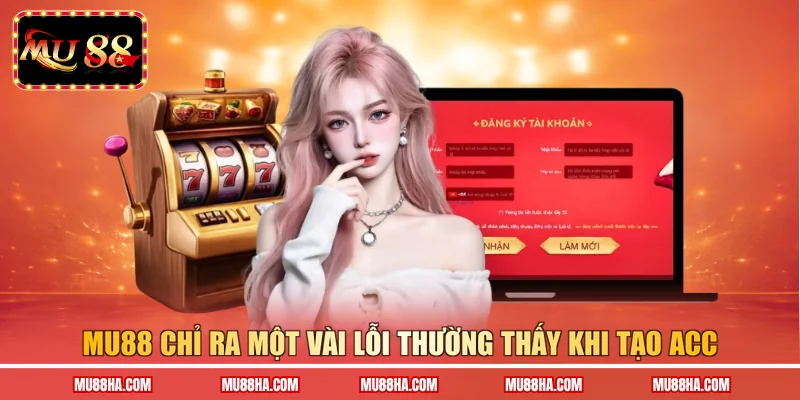 MU88 chỉ ra một vài lỗi thường thấy khi tạo acc